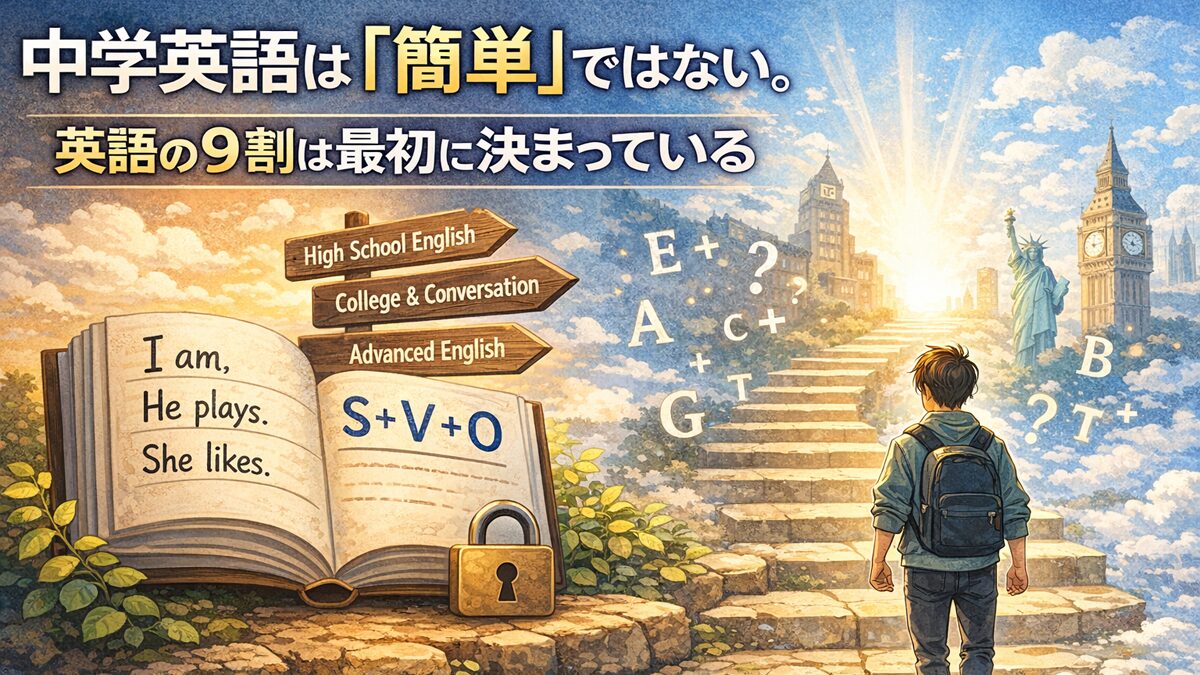 中学英語は「簡単」ではない。英語の9割は最初に決まっている