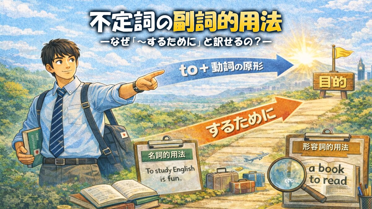 不定詞の副詞的用法―なぜ「～するために」と訳せるの？―
